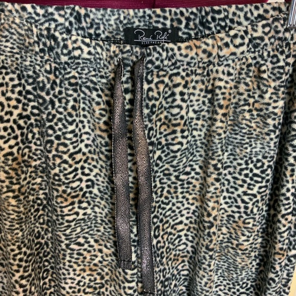NWOT Rene Rofe cheetah print Fleece Pajamas pants Women’s L - Picture 3 of 7